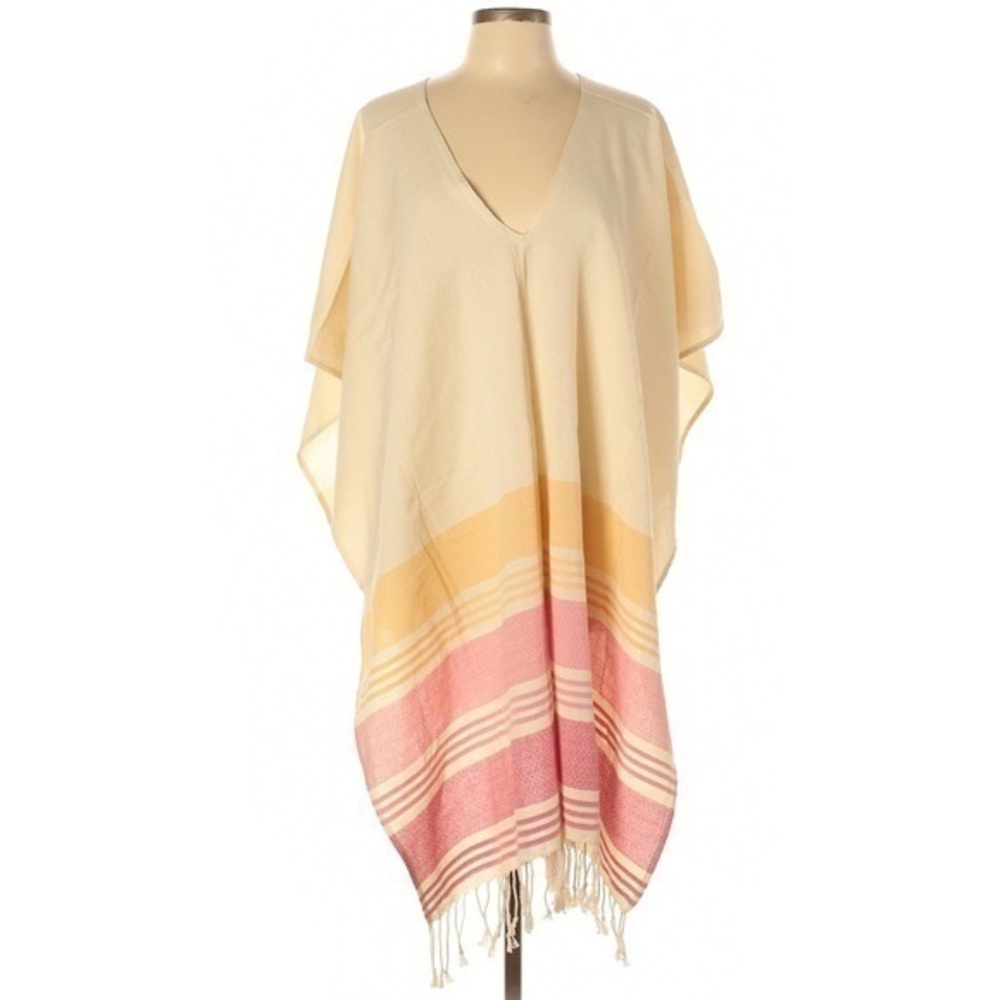 Tribe Alive Handmade Fringe Striped Poncho